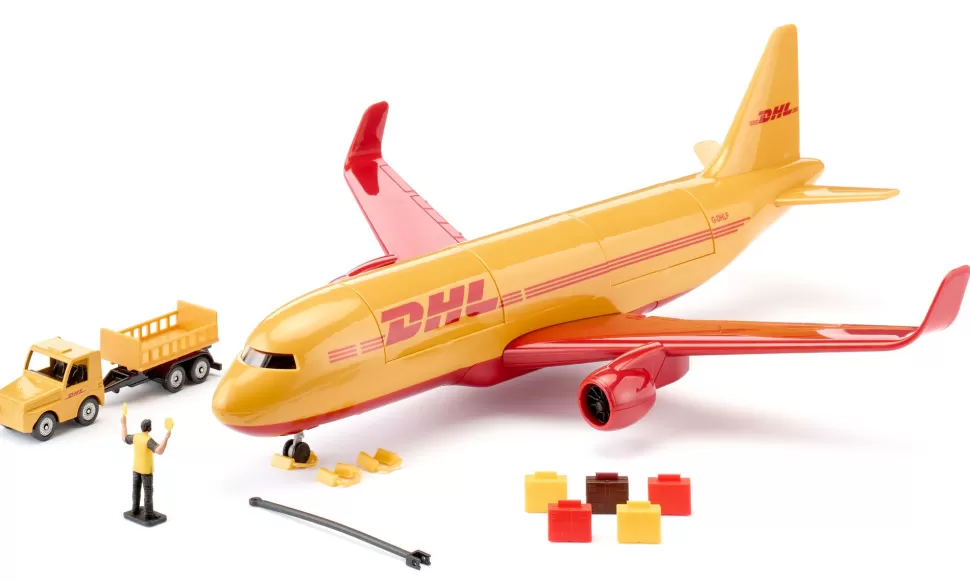 Siku DHL Frachtflugzeug mit Zubehör Best