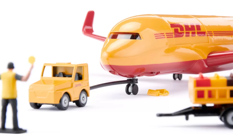 Siku DHL Frachtflugzeug mit Zubehör Best